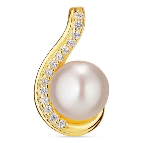 parel hanger in verguld sterlingzilver
