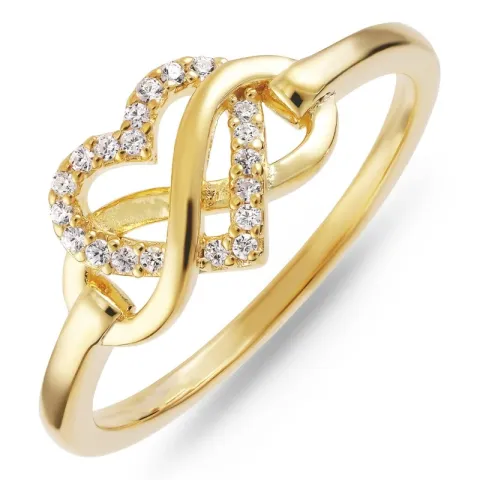 testsieraad hart ring in verguld sterlingzilver