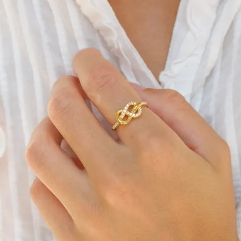 infinity zirkoon ring in verguld sterlingzilver