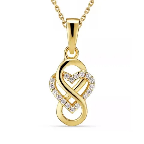 infinity zirkoon ketting in verguld sterlingzilver met hanger in verguld sterlingzilver