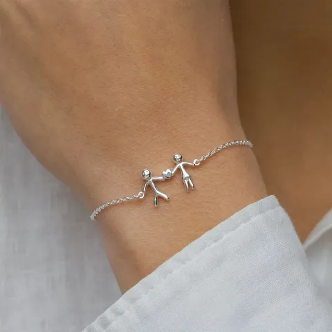 familie armband in zilver