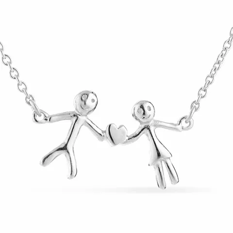 familie hanger met ketting in zilver