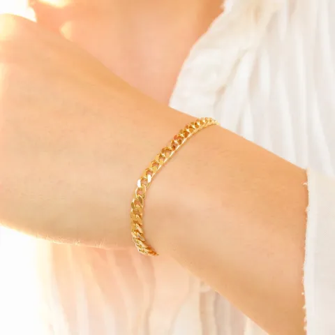 pantserarmband in verguld sterlingzilver 18,5 cm x 4,3 mm