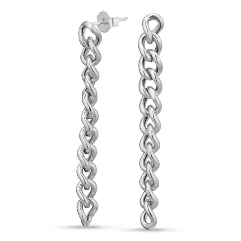 lange panzer oorbellen in zilver