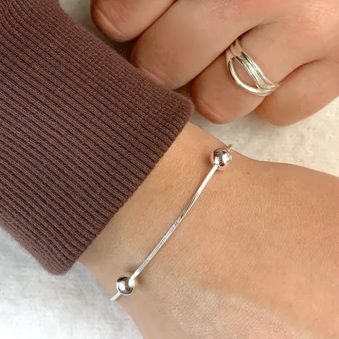 kogelarmband in zilver 17 plus 3 cm x 6,1 mm