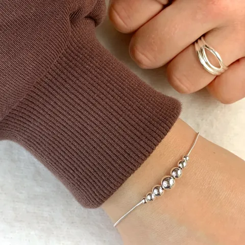 kogelarmband in zilver 17, 18cm x 6,0 mm