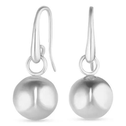lange bolletje oorbellen in zilver