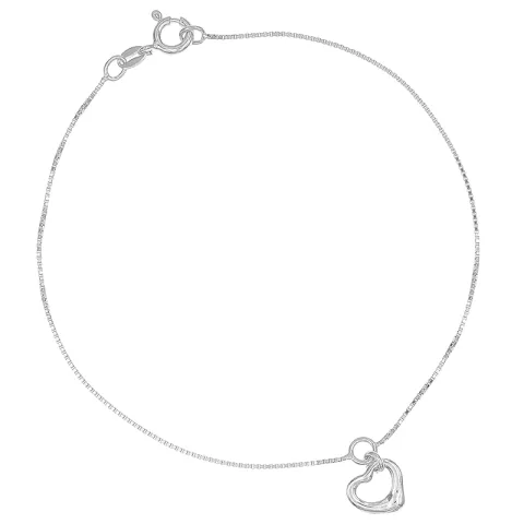 hart enkelbandje in zilver