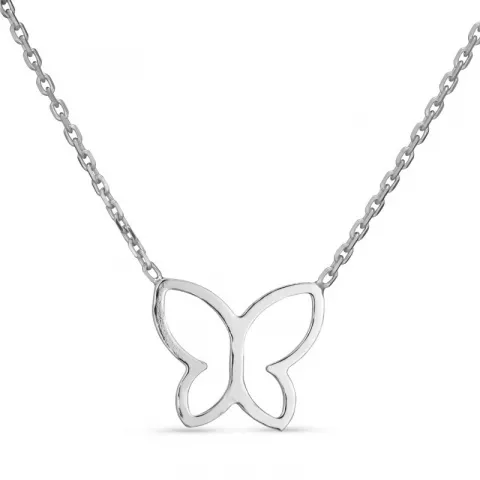 vlinder ketting in zilver met hanger in zilver
