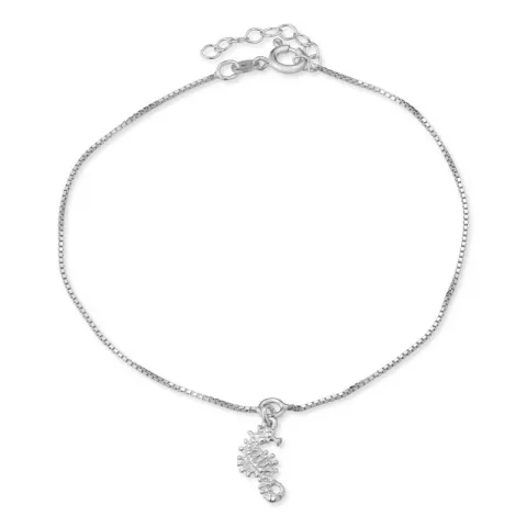 zeepaard enkelbandje in zilver met hanger in zilver