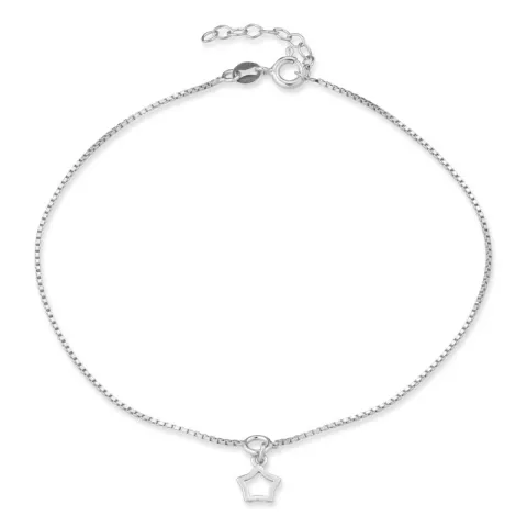 ster enkelbandje in zilver met hanger in zilver