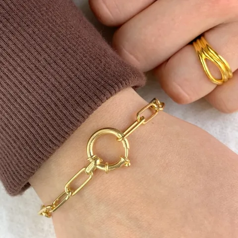 armband in verguld sterlingzilver 17, 18cm x 5,1 mm