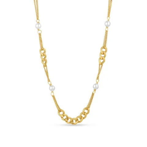 ketting in verguld sterlingzilver 42 plus 3 cm x 4,7 mm