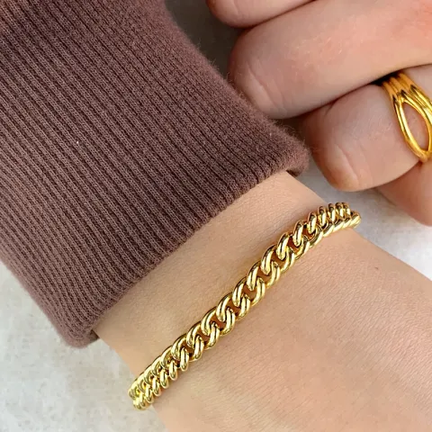 pantserarmband in verguld sterlingzilver  x 5,7 mm