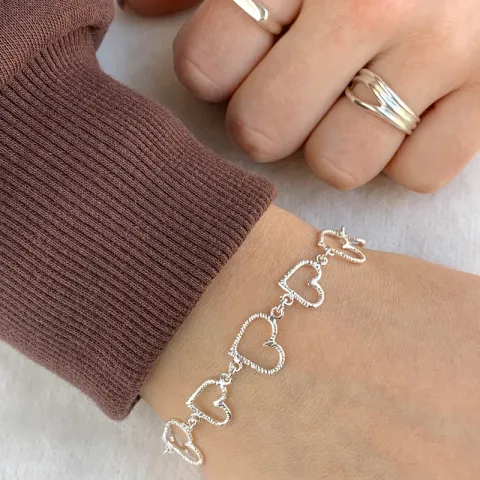 Harten armbanden in zilver x 11,4 mm