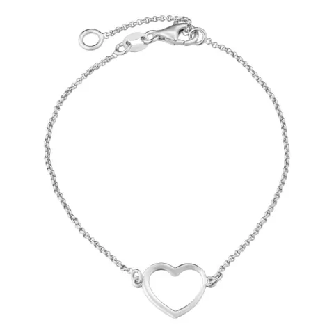 hart armband in zilver met hanger in zilver