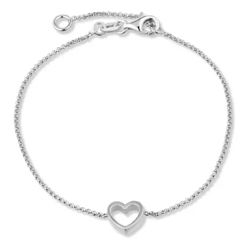 hart armband in zilver met hanger in zilver