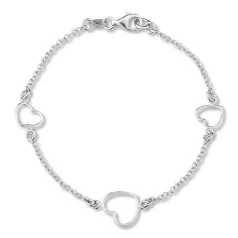 hart armband in zilver met hanger in zilver