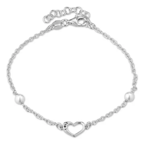 hart armband in zilver met hanger in zilver