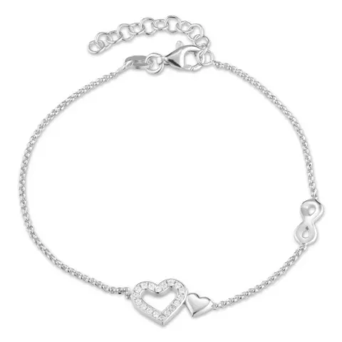 hart armband in zilver met hanger in zilver