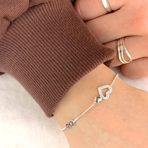 hart armband in zilver met hanger in zilver