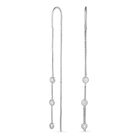 lange ketting oorbellen in zilver