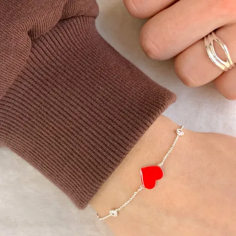 hart armband in zilver met hanger in zilver