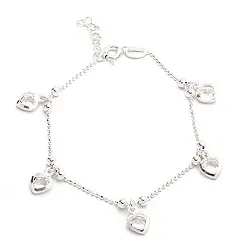 Hart witte kristal armband in zilver met hanger in zilver