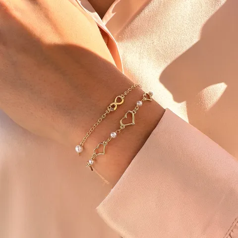 infinity armband in verguld sterlingzilver met hanger in verguld sterlingzilver