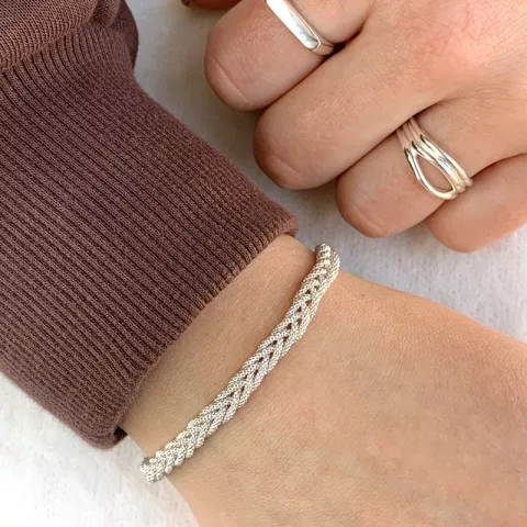 Gevlochten armbanden in zilver  x 4,6 mm