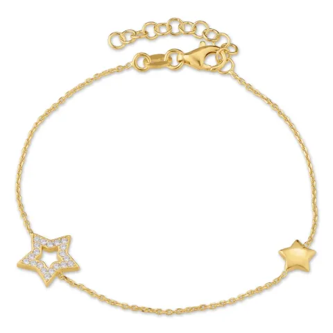 ster armband in verguld sterlingzilver met hanger in verguld sterlingzilver