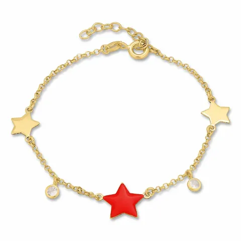 ster armband in verguld sterlingzilver met hanger in verguld sterlingzilver