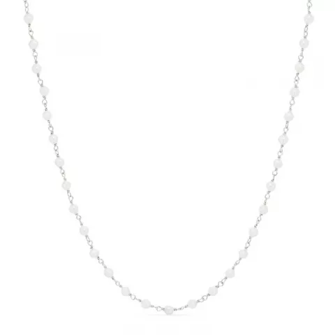 rond witte parel ketting in zilver 40 cm plus 5 cm x 3,3 mm