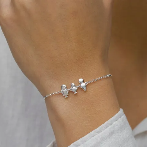 familie armband in zilver met Vader - Dochter - Moeder in zilver