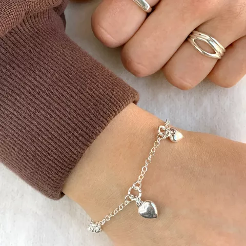 Hart armband in zilver met hanger in zilver