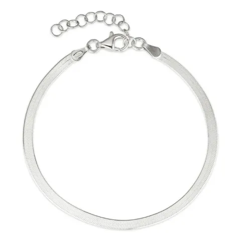 plat slangenarmband in zilver  x 