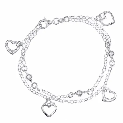 Echt hart armband in zilver met hanger in zilver