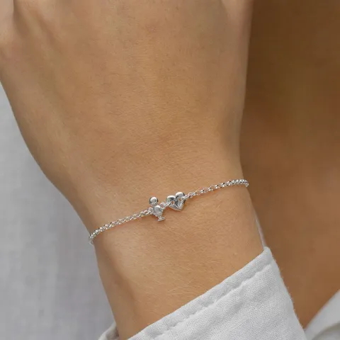 familie armband in zilver met Hart - Zoon in zilver