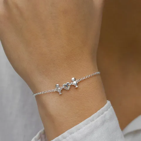 familie armband in zilver met Zoon - Hart - Zoon in zilver