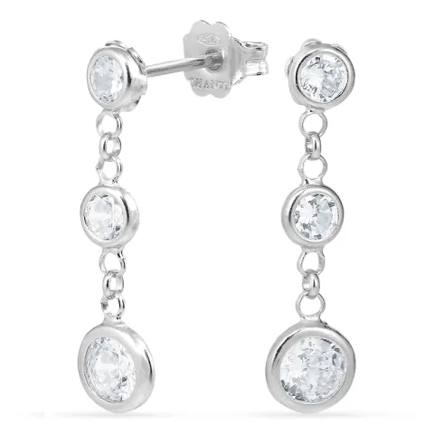 witte ketting oorbellen in zilver
