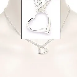 hart hanger met ketting in zilver