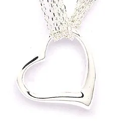 hart hanger met ketting in zilver