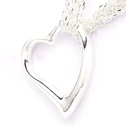 hart hanger met ketting in zilver