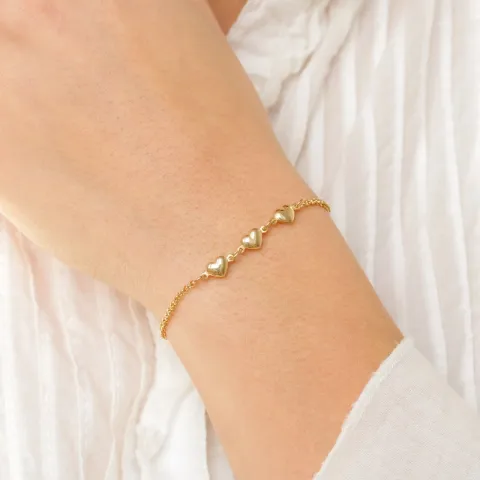 hart armband in verguld sterlingzilver
