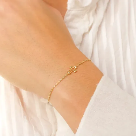 kruis armband in verguld sterlingzilver