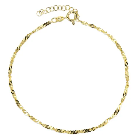 enkelbandje in verguld sterlingzilver 24 + 3 cm x  