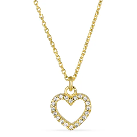 hart ketting in verguld sterlingzilver