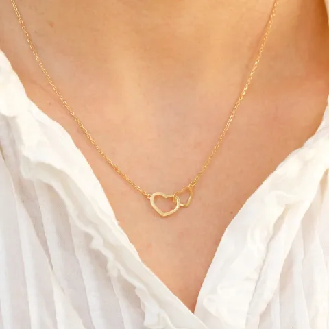 hart ketting in verguld sterlingzilver
