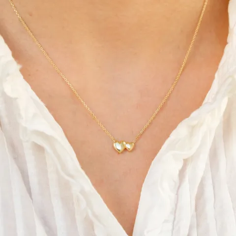 hart ketting in verguld sterlingzilver