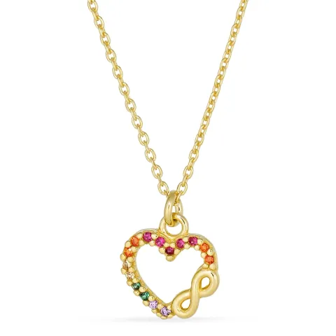 hart ketting in verguld sterlingzilver